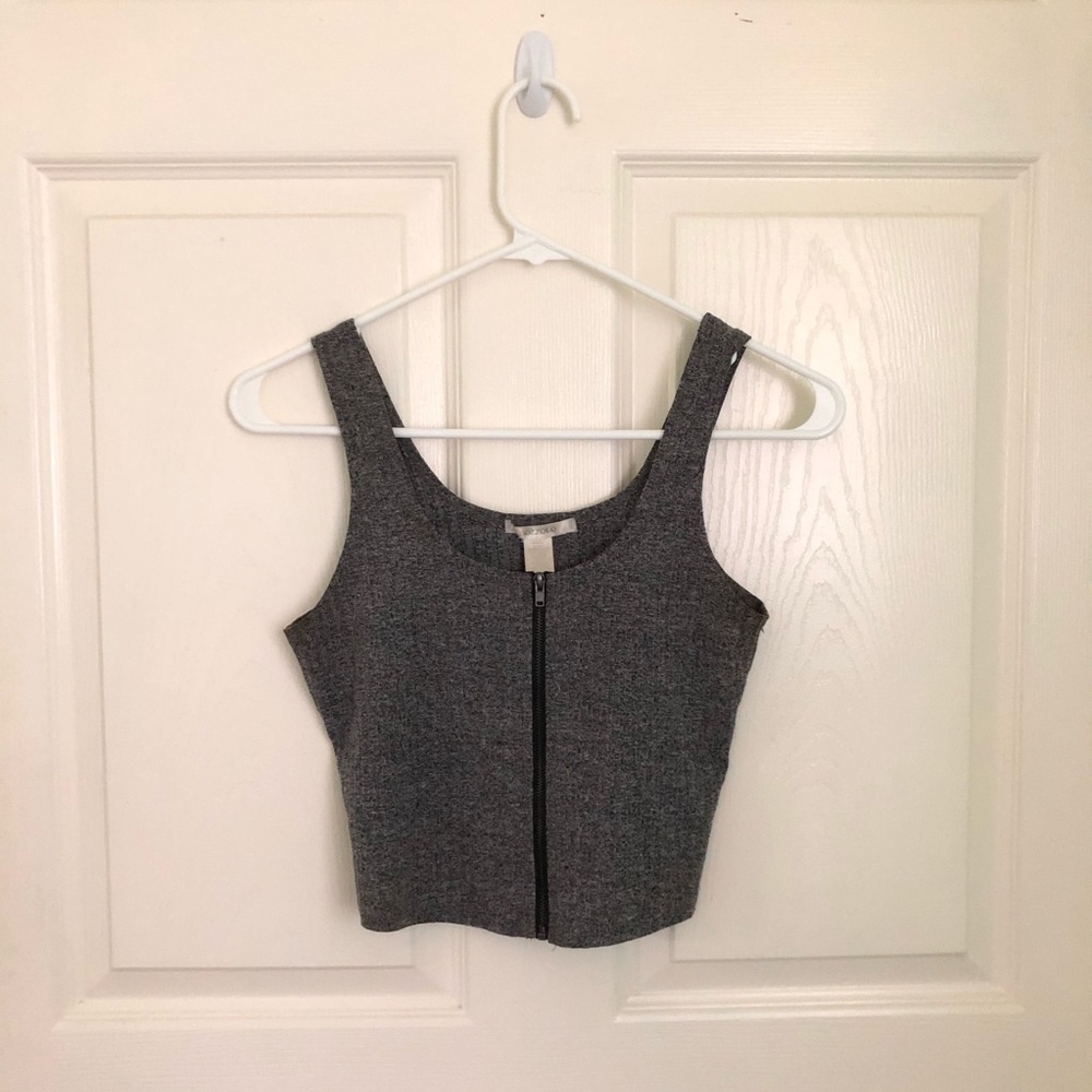 Bozzolo Grey Zip Tank Top
